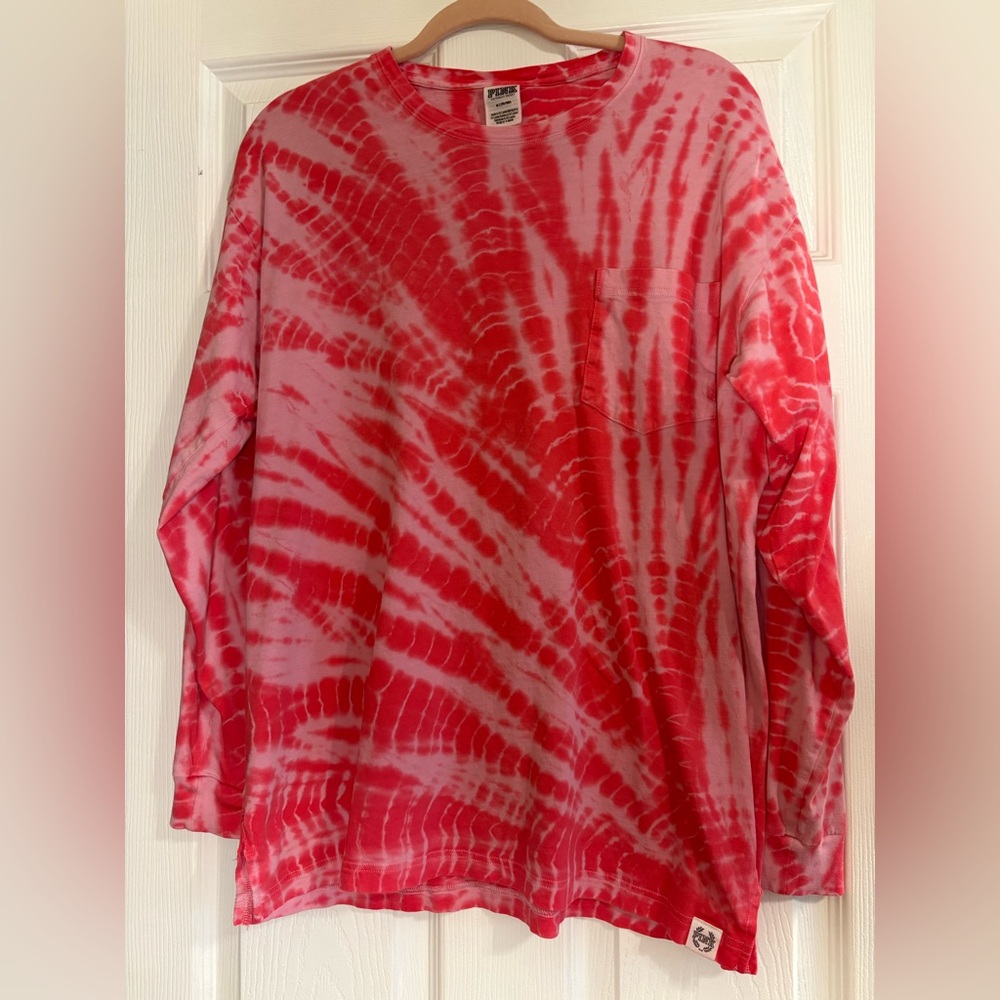 PINK Victoria's Secret HOT PINK Tie-Dye Top